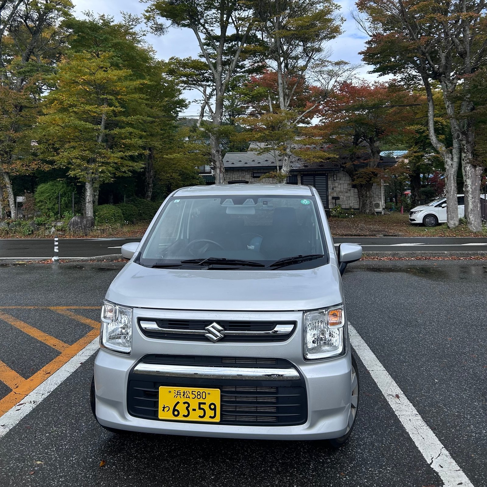 small rental car in japan near mount fuji road trip