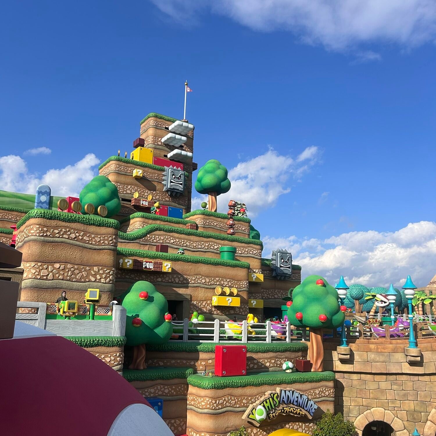 Super Nintendo World at Universal Studios Japan in Osaka with Mario themed park view