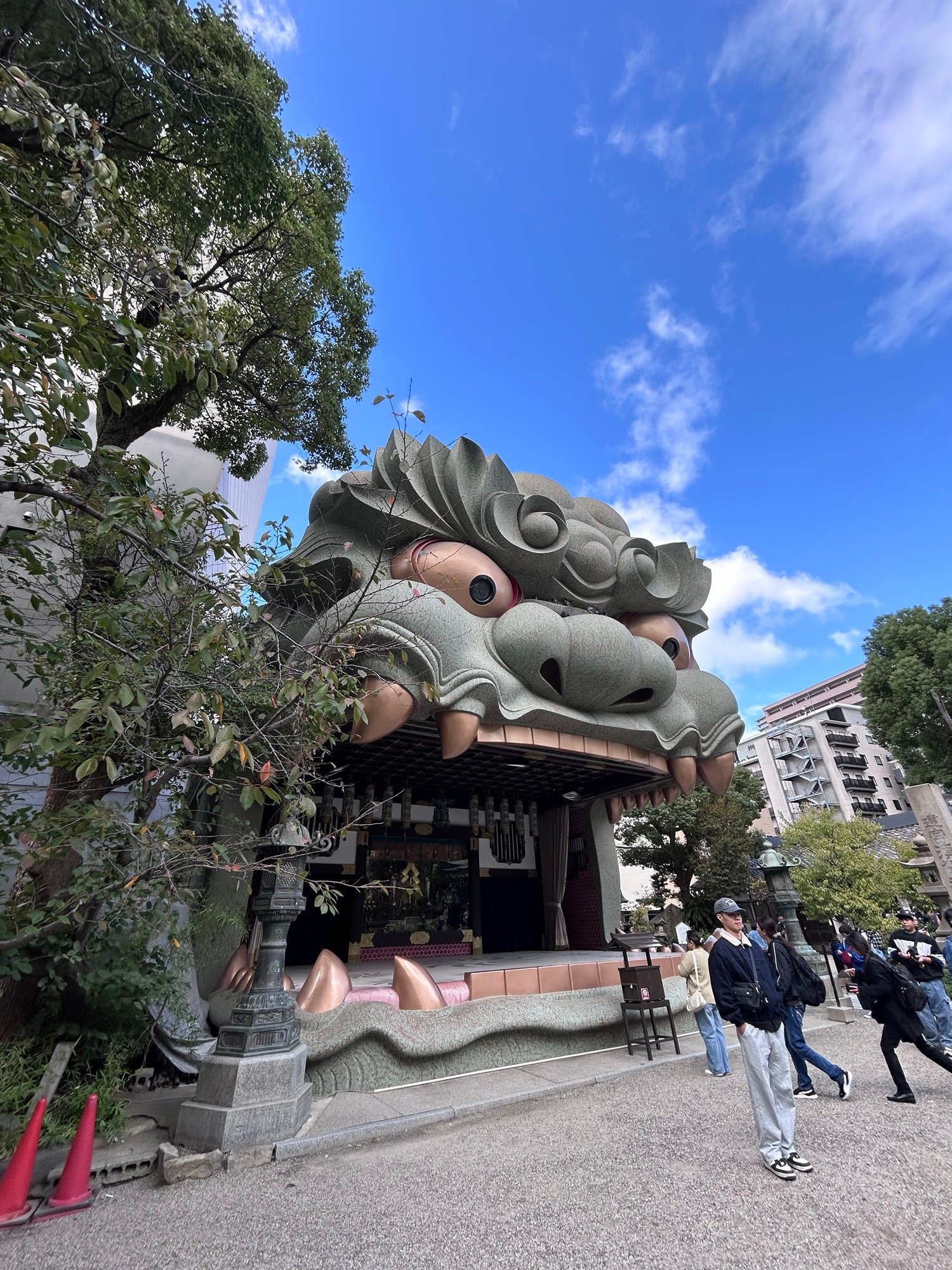 Namba Yasaka Shrine lion head building in Osaka during our Osaka 3 day itinerary