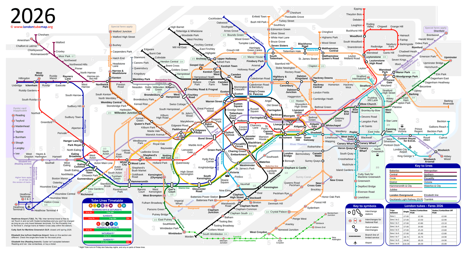 London Underground guide 2026 Tube map