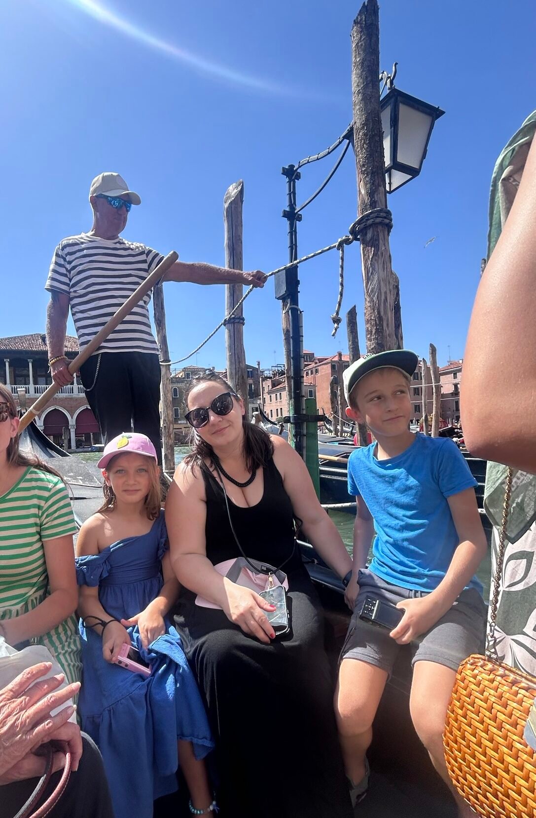 Riding a traghetto across the Grand Canal in Venice with kids