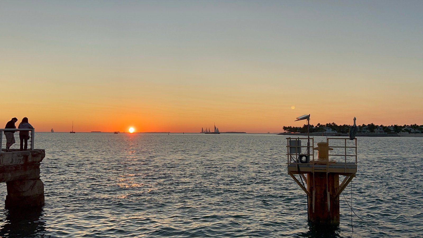 Sunset over the ocean in Key West Florida