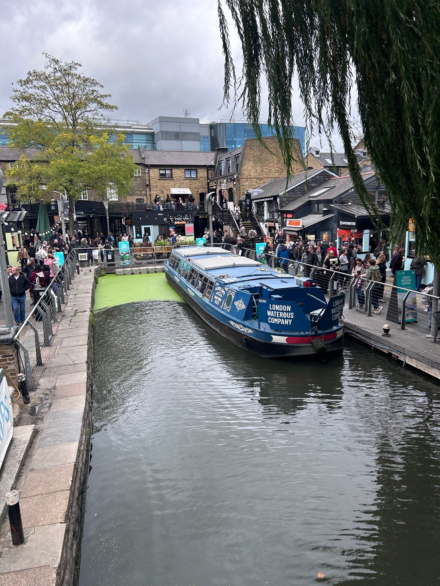 Canal boat on Regent's Canal in Camden London